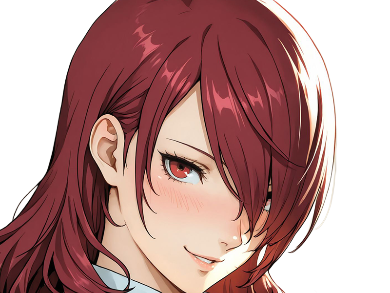 Sticker mitsuru kirijo sees persona 3 reload anime manga jeu rousse femme waifu eleve presidente bde par Dark-63