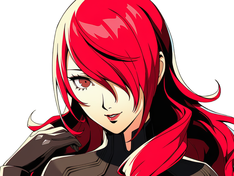 Sticker mitsuru kirijo sees persona 3 reload anime manga jeu rousse femme waifu eleve presidente bde par Dark-63