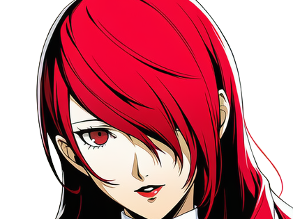Sticker mitsuru kirijo sees persona 3 reload anime manga jeu rousse femme waifu eleve presidente bde par Dark-63