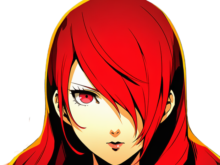 Sticker mitsuru kirijo sees persona 3 reload anime manga jeu rousse femme waifu eleve presidente bde par Dark-63