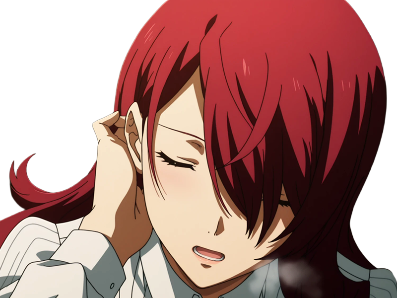 Sticker mitsuru kirijo sees persona 3 reload anime manga jeu rousse femme waifu eleve presidente bde par Dark-63