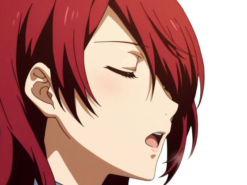 Sticker mitsuru kirijo sees persona 3 reload anime manga jeu rousse femme waifu eleve presidente bde par Dark-63