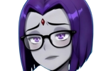 raven-teen-titans-violet-pourpre-dc-comics-demi-demone-trichoporphyree-indigo-lunettes