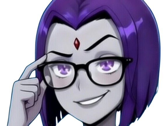 raven teen titans violet pourpre dc comics demi demone trichoporphyree indigo lunettes