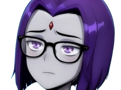 raven teen titans violet pourpre dc comics demi demone trichoporphyree indigo lunettes