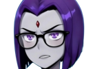 raven-teen-titans-violet-pourpre-dc-comics-demi-demone-trichoporphyree-indigo-lunettes