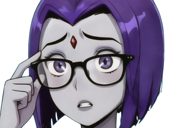 raven teen titans violet pourpre dc comics demi demone trichoporphyree indigo lunettes