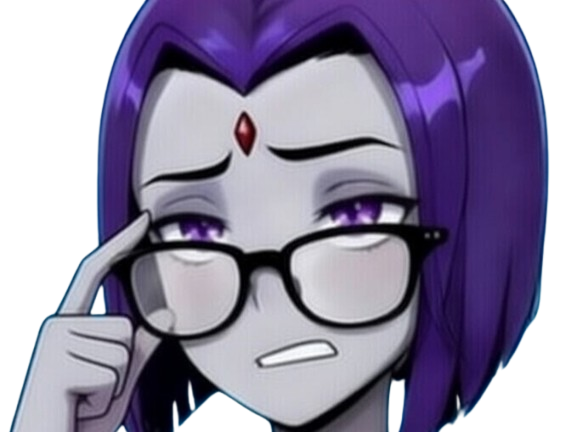 raven teen titans violet pourpre dc comics demi demone trichoporphyree indigo lunettes