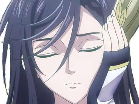 brunhilde record of ragnarok brunehilde valkyrie cheveux bleu nuit yeux vert broche aile bloop