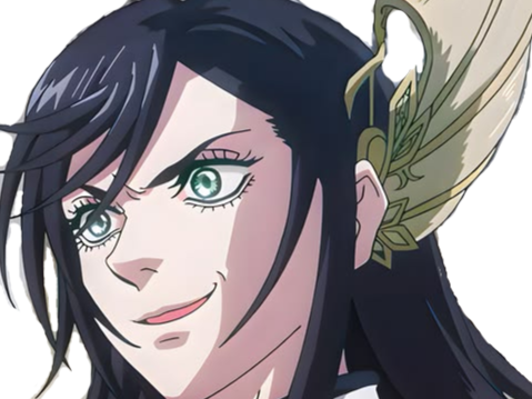 brunhilde record of ragnarok brunehilde valkyrie cheveux bleu nuit yeux vert broche aile bloop