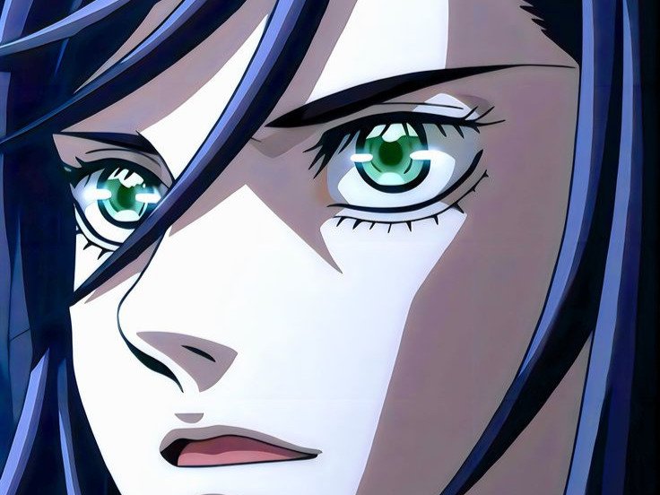 brunhilde record of ragnarok brunehilde valkyrie cheveux bleu nuit yeux vert broche aile bloop