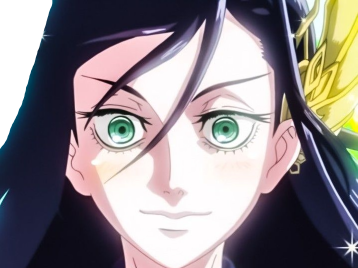 brunhilde record of ragnarok brunehilde valkyrie cheveux bleu nuit yeux vert broche aile bloop