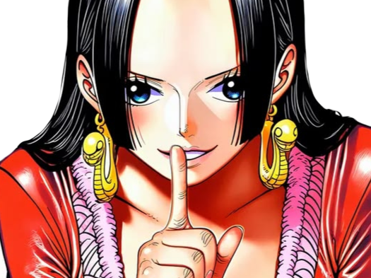 boa hancock one piece cheveux noir yeux bleu boucles oreille serpent bloop