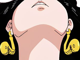 boa hancock one piece cheveux noir yeux bleu boucles oreille serpent bloop