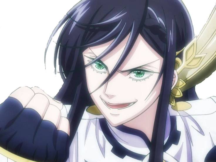 brunhilde record of ragnarok brunehilde cheveux bleu nuit yeux vert broche aile bloop