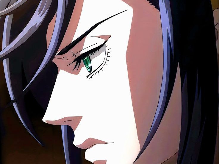 brunhilde record of ragnarok brunehilde cheveux bleu nuit yeux vert broche aile bloop