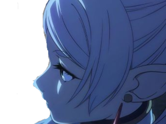 frieren sousou elfe cheveux blanc oreilles pointues boucles oreille rouge bloop