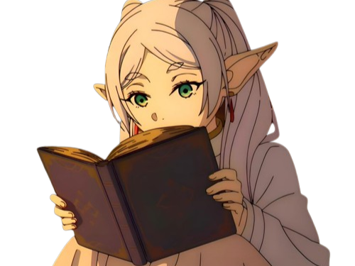 frieren sousou elfe cheveux blanc oreilles pointues boucles oreille rouge bloop