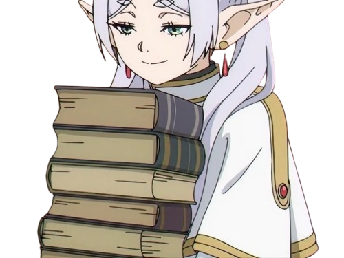 frieren sousou elfe cheveux blanc oreilles pointues boucles oreille rouge bloop