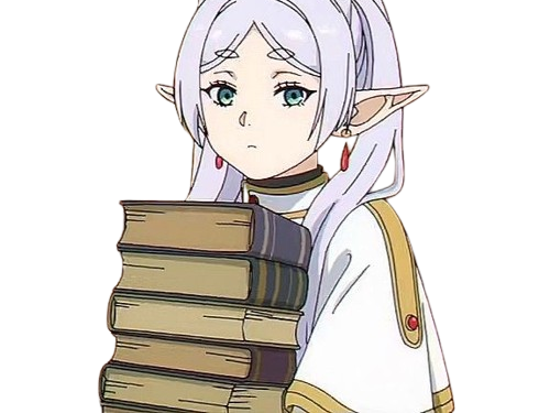 frieren sousou elfe cheveux blanc oreilles pointues boucles oreille rouge bloop