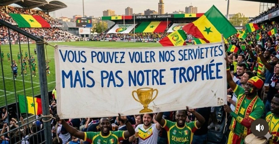 senegal maroc can coupe afrique 2025 serviette trophee vol triche