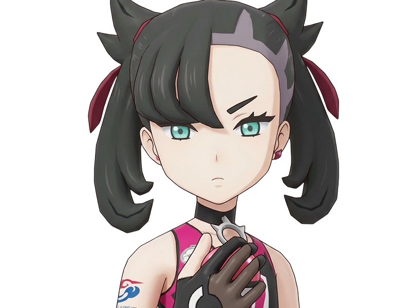rosemary marnie mary pokemon pkm 8g galar dresseuse rivale anime jeu femme gothique punk