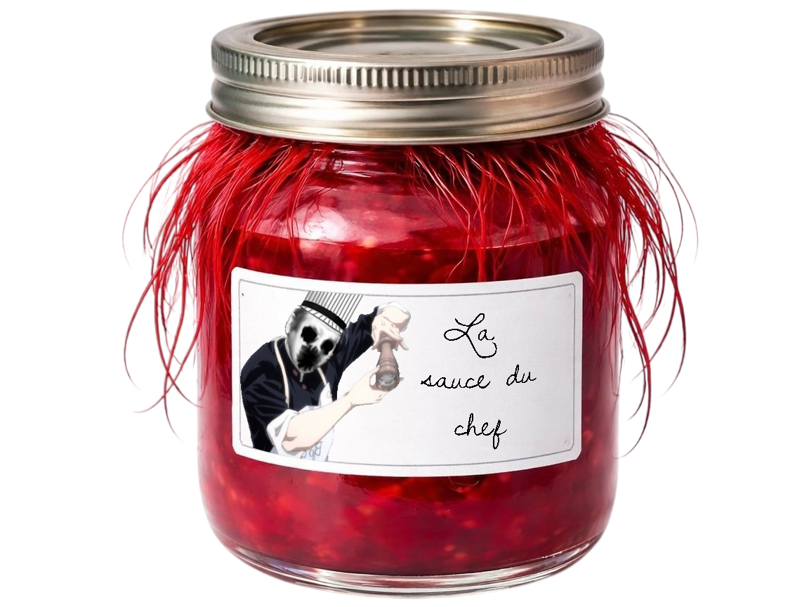 sauce chef cheveux degoutant bocal gore