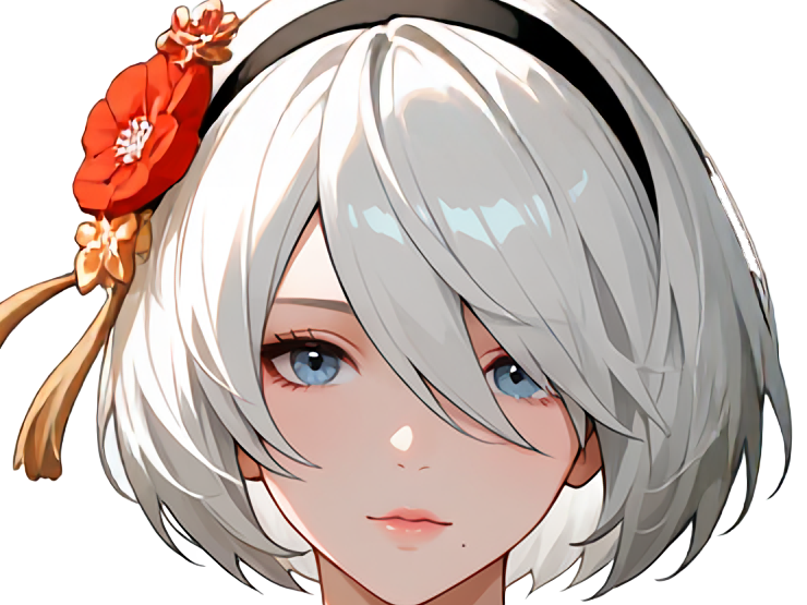 Sticker 2b moupe sans bandeau nier automata morgane waifu robot androide par Dark-63
