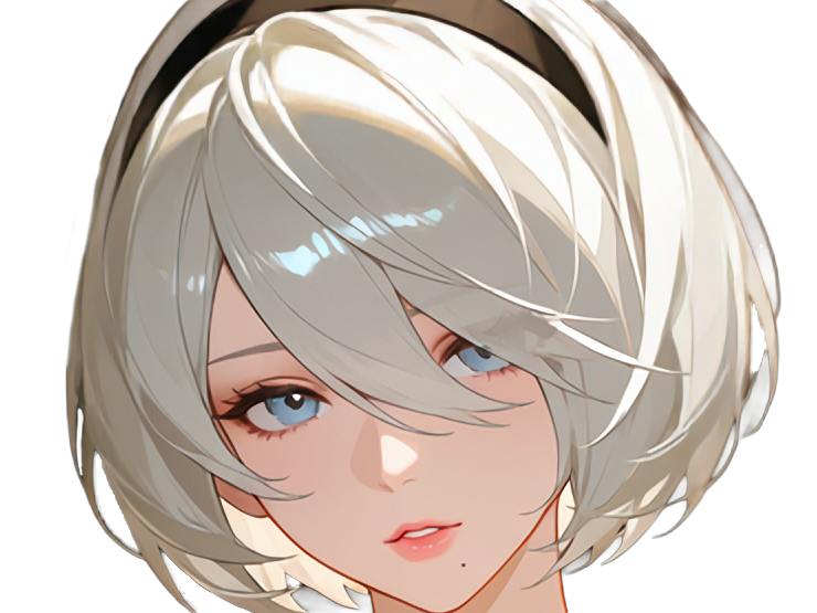 Sticker 2b moupe sans bandeau nier automata morgane waifu robot androide par Dark-63