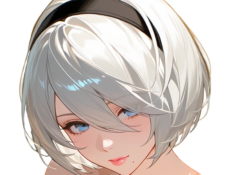 Sticker 2b moupe sans bandeau nier automata morgane waifu robot androide par Dark-63