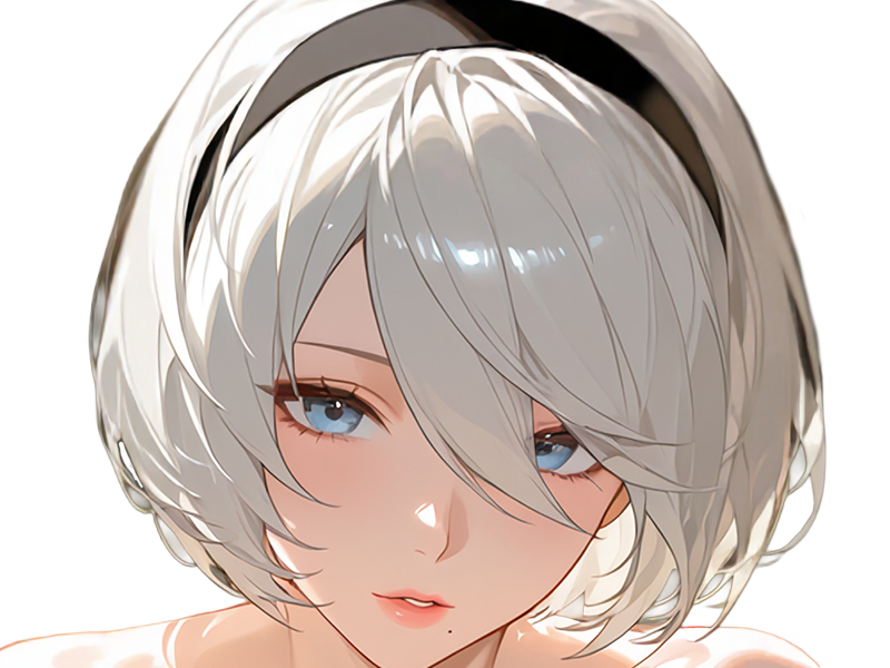 Sticker 2b moupe sans bandeau nier automata morgane waifu robot androide par Dark-63