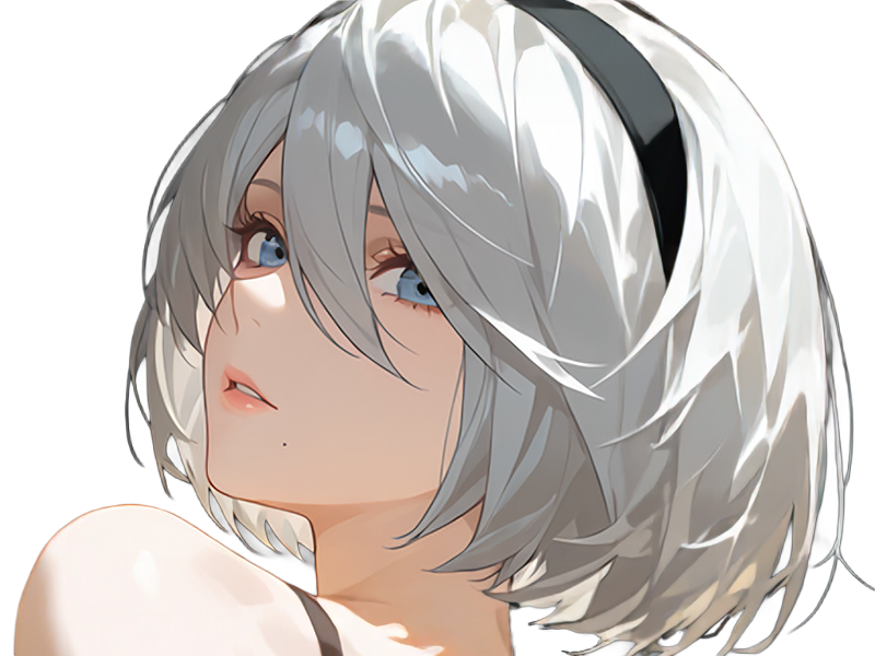 Sticker 2b moupe sans bandeau nier automata morgane waifu robot androide par Dark-63