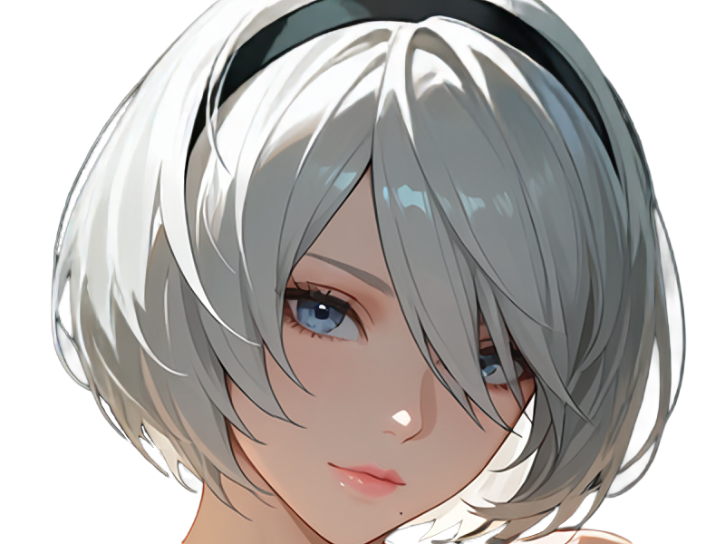 Sticker 2b moupe sans bandeau nier automata morgane waifu robot androide par Dark-63