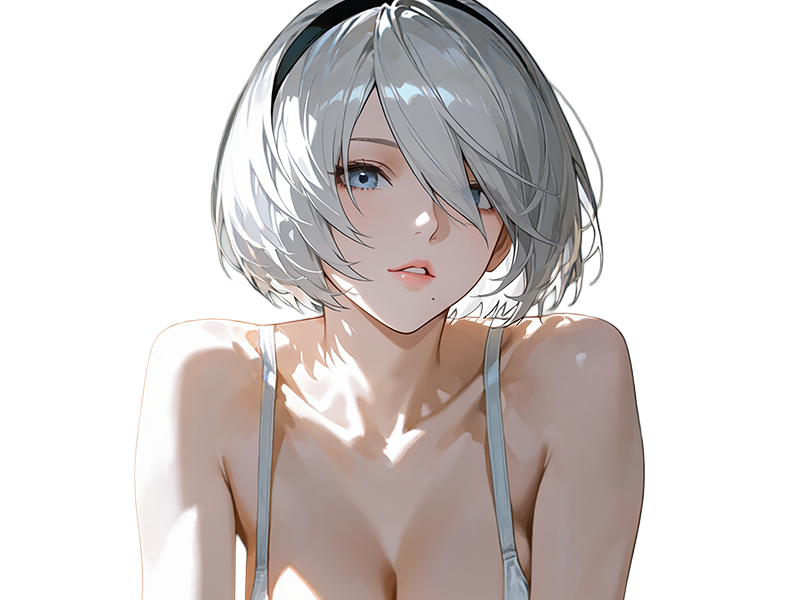 Sticker 2b moupe sans bandeau nier automata morgane waifu robot androide par Dark-63