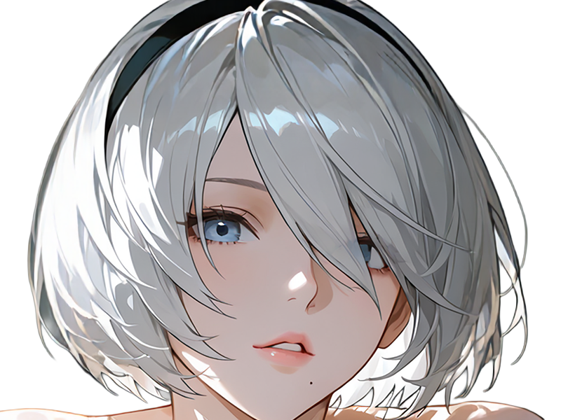Sticker 2b moupe sans bandeau nier automata morgane waifu robot androide par Dark-63