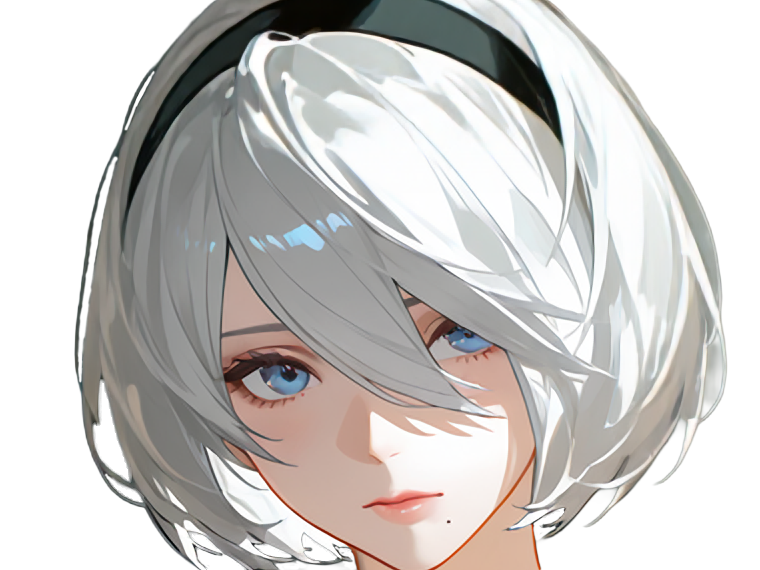 Sticker 2b moupe sans bandeau nier automata morgane waifu robot androide par Dark-63