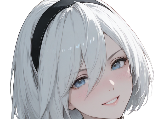 Sticker 2b moupe sans bandeau nier automata morgane waifu robot androide par Dark-63
