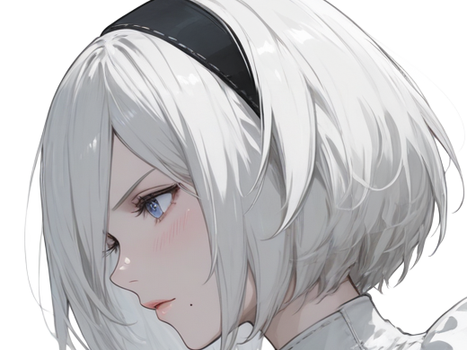 Sticker 2b moupe sans bandeau nier automata morgane waifu robot androide par Dark-63