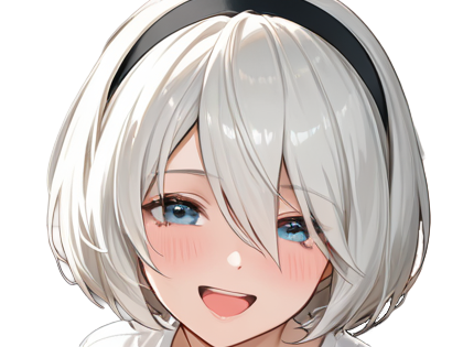 Sticker 2b moupe sans bandeau nier automata morgane waifu robot androide par Dark-63