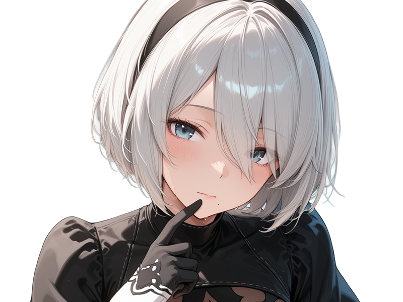 Sticker 2b moupe sans bandeau nier automata morgane waifu robot androide par Dark-63