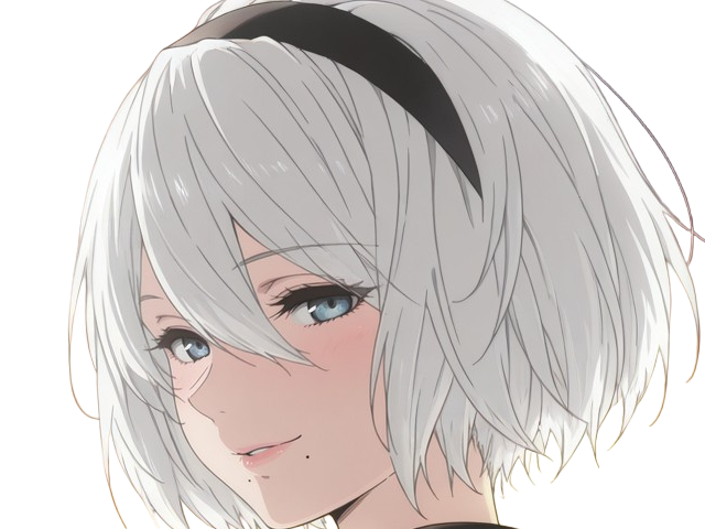Sticker 2b moupe sans bandeau nier automata morgane waifu robot androide par Dark-63