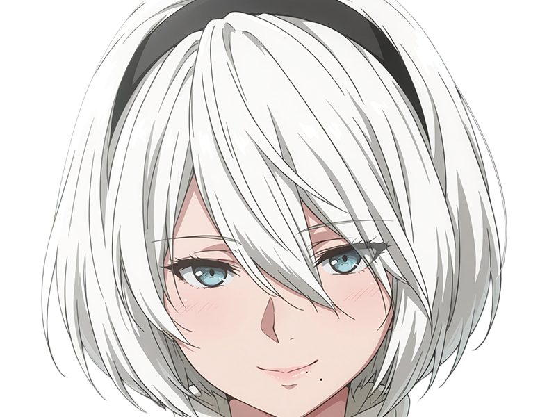 Sticker 2b moupe sans bandeau nier automata morgane waifu robot androide par Dark-63