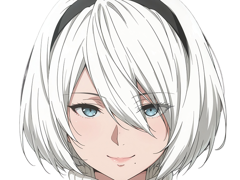 Sticker 2b moupe sans bandeau nier automata morgane waifu robot androide par Dark-63