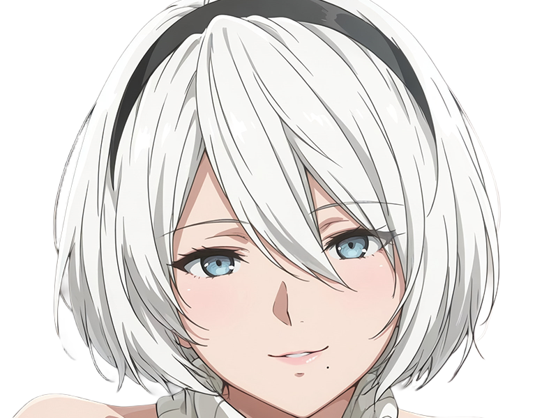 Sticker 2b moupe sans bandeau nier automata morgane waifu robot androide par Dark-63