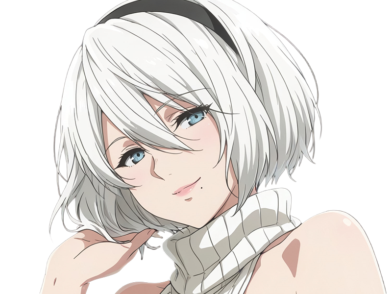 Sticker 2b moupe sans bandeau nier automata morgane waifu robot androide par Dark-63