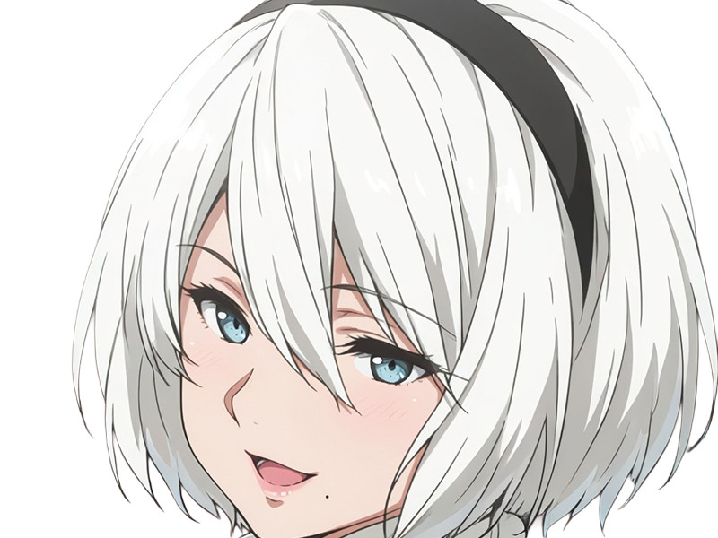 Sticker 2b moupe sans bandeau nier automata morgane waifu robot androide par Dark-63