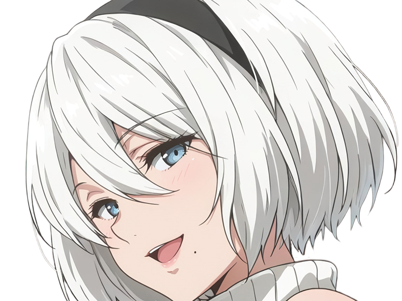 Sticker 2b moupe sans bandeau nier automata morgane waifu robot androide par Dark-63