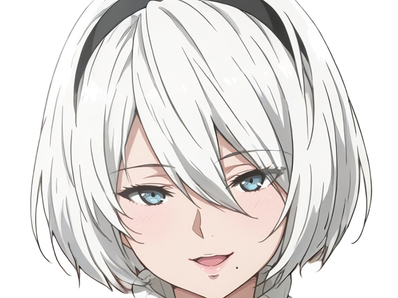 Sticker 2b moupe sans bandeau nier automata morgane waifu robot androide par Dark-63