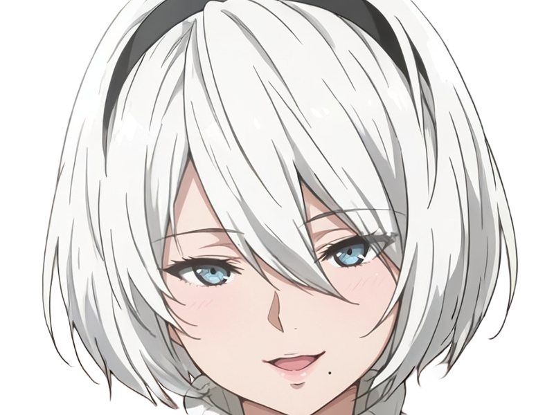 Sticker 2b moupe sans bandeau nier automata morgane waifu robot androide par Dark-63
