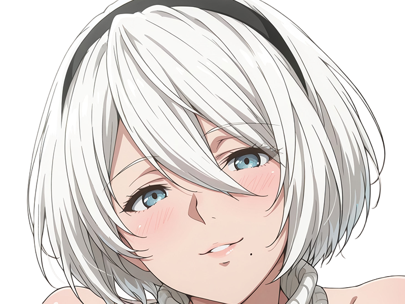 Sticker 2b moupe sans bandeau nier automata morgane waifu robot androide par Dark-63
